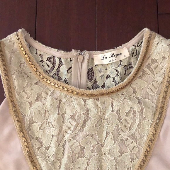 Beige/cream fitted cocktail dress size Small - Picture 6 of 8